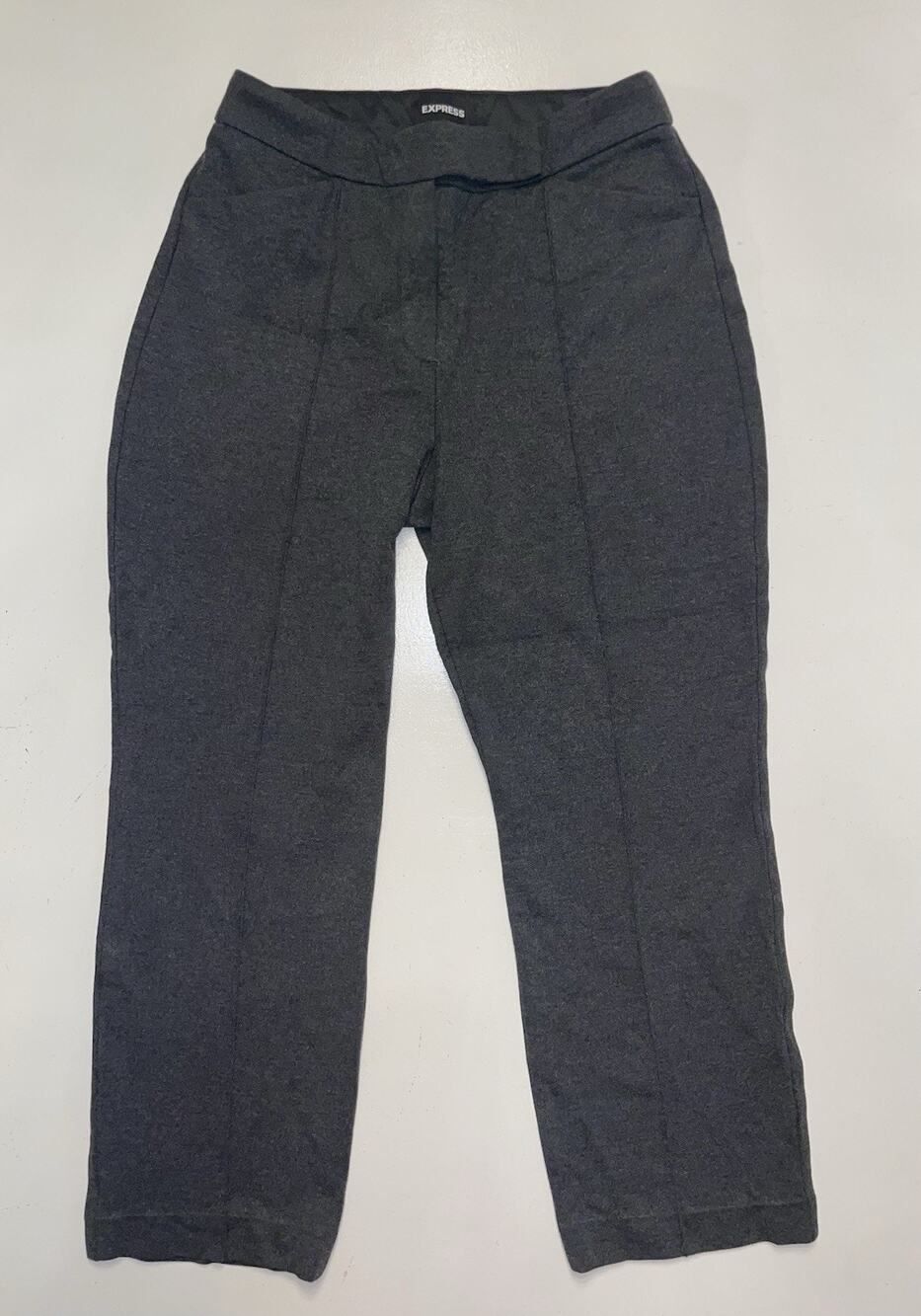 Express Womens Dress Pants 8S Curvy Boot Mid Rise Charcoal Gray Workwear Career